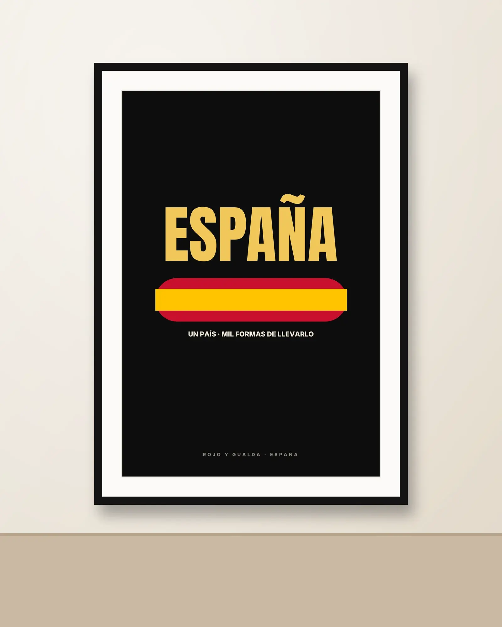España Bandas — Lámina enmarcada — Black