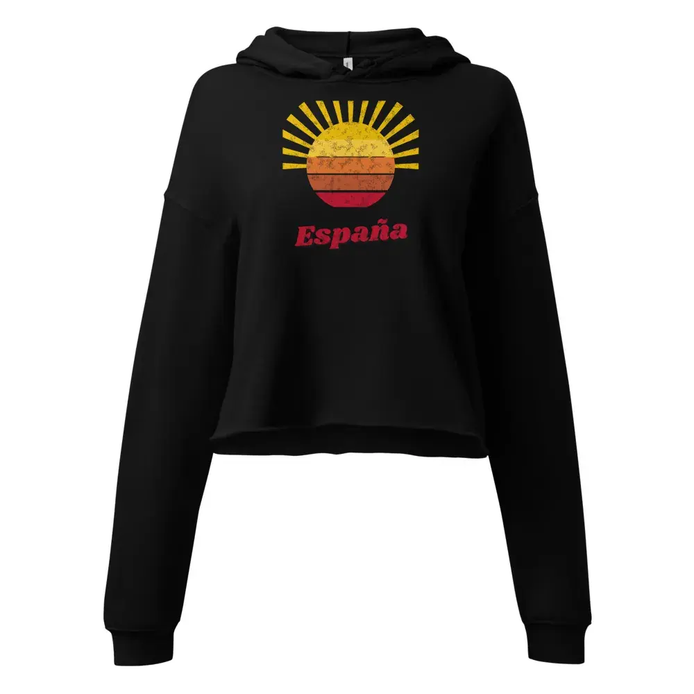 España · Postal — Sudadera corta de mujer — Black