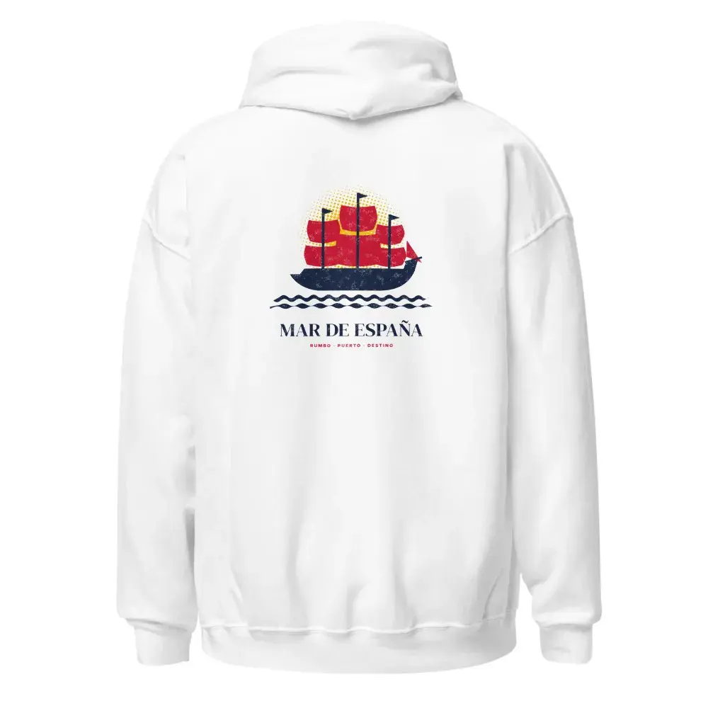Galeón a la Espalda — Sudadera con capucha — White