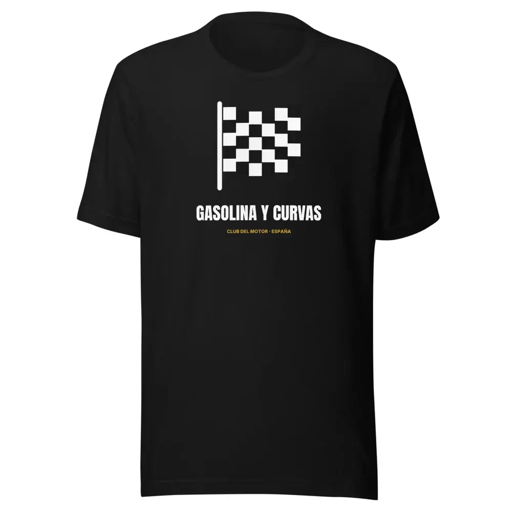 Gasolina y Curvas — Camiseta — Black