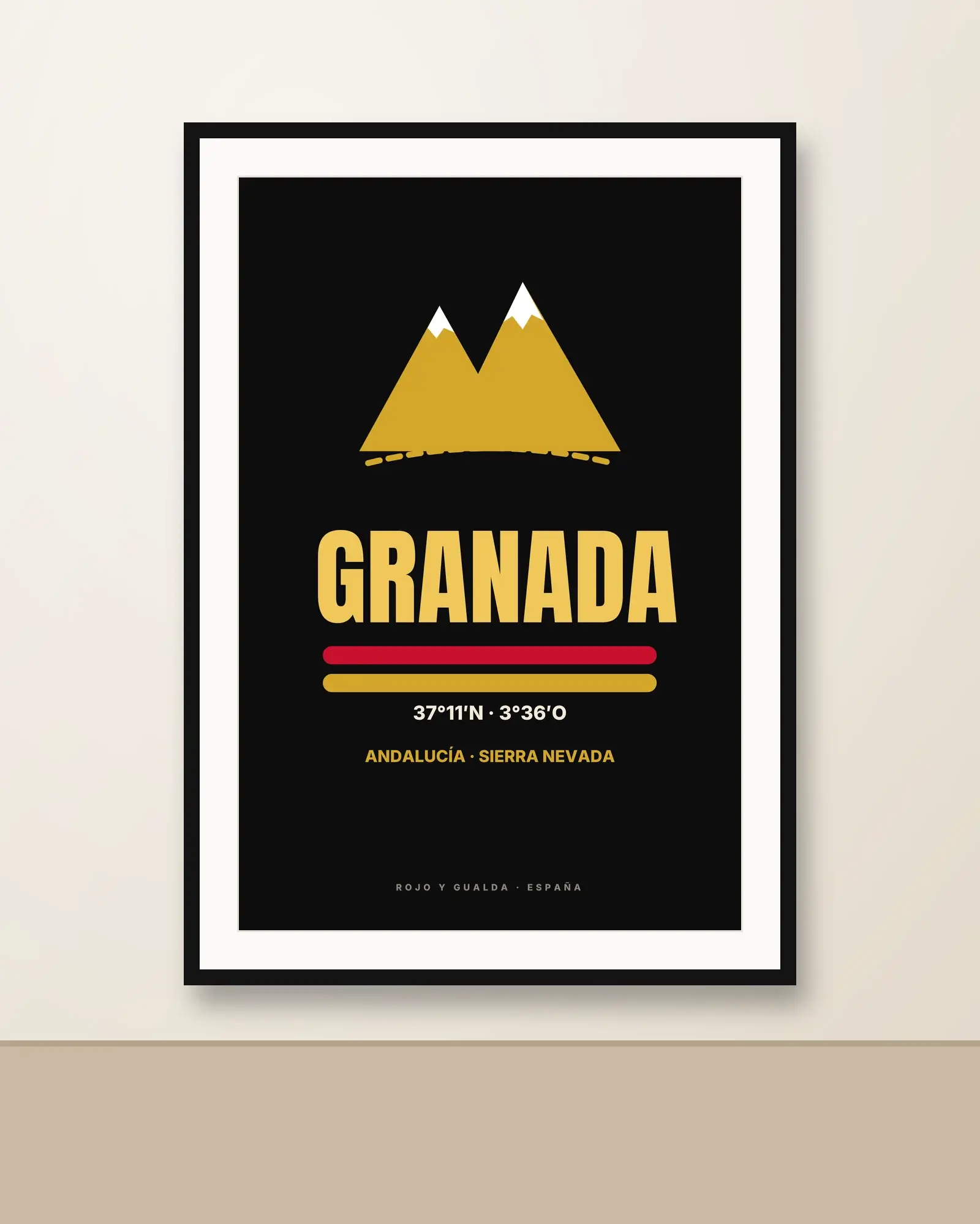 Granada — Lámina enmarcada — Black