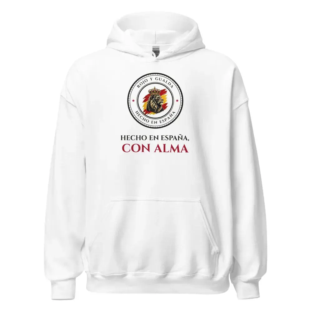 «Hecho en España, con alma» — Sudadera con capucha — White