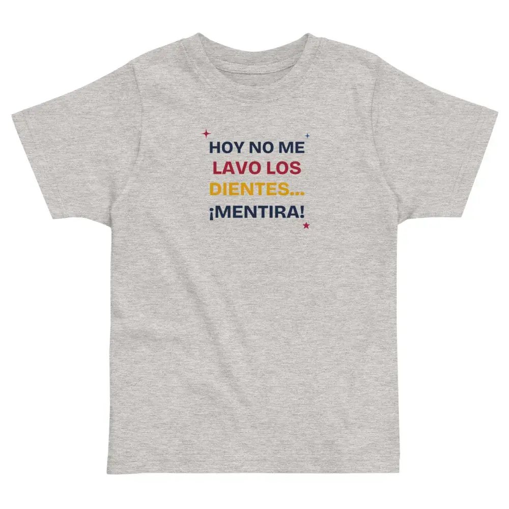 «Hoy no me lavo los dientes… mentira» — Camiseta de peque