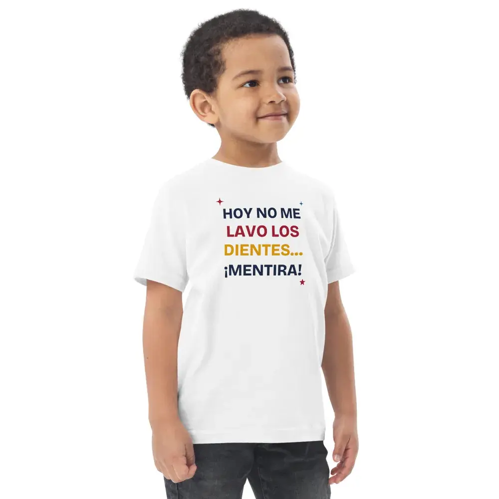 «Hoy no me lavo los dientes… mentira» — Camiseta de peque — White — Right Front — niño