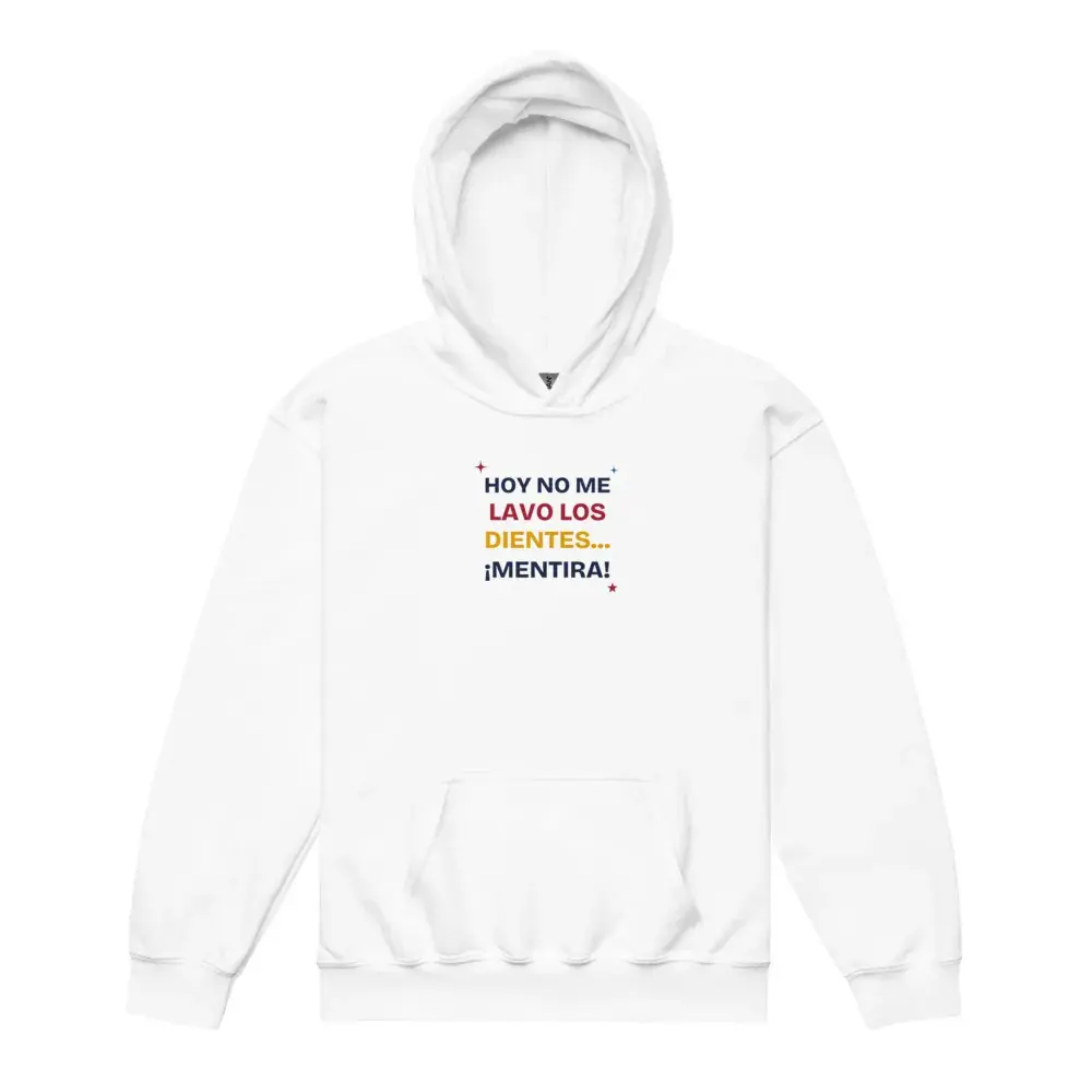 «Hoy no me lavo los dientes… mentira» — Sudadera infantil — White — Front