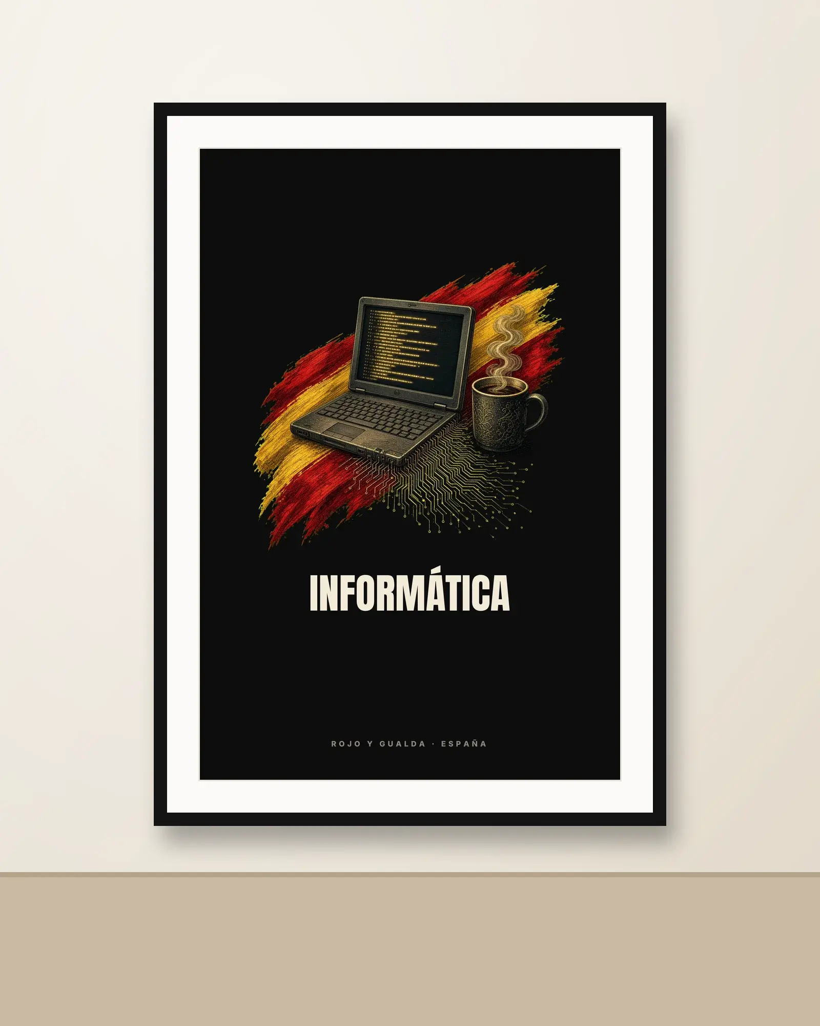 Informática · Arte — Lámina enmarcada — Black