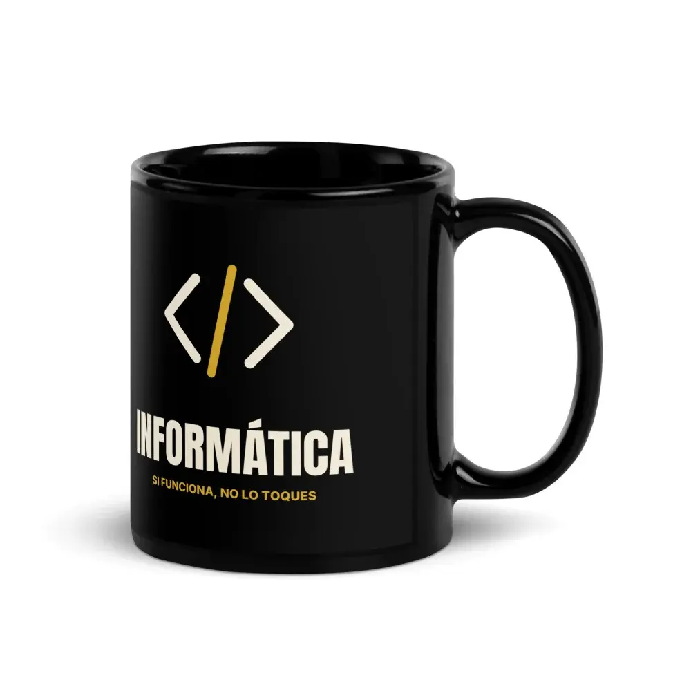 Informática Minimal — Taza — Black — Handle on Right