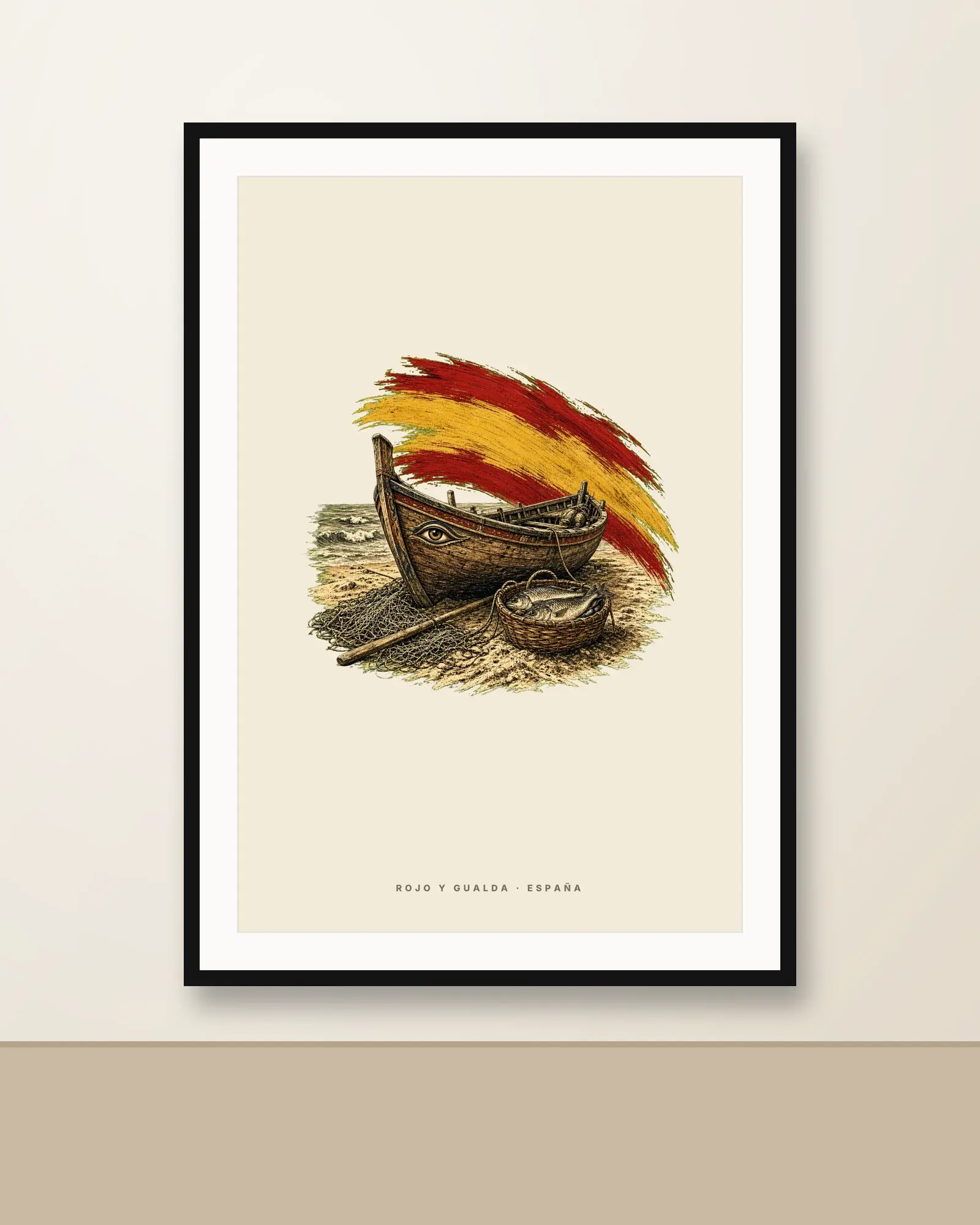 La Barca · Arte — Lámina enmarcada — Black