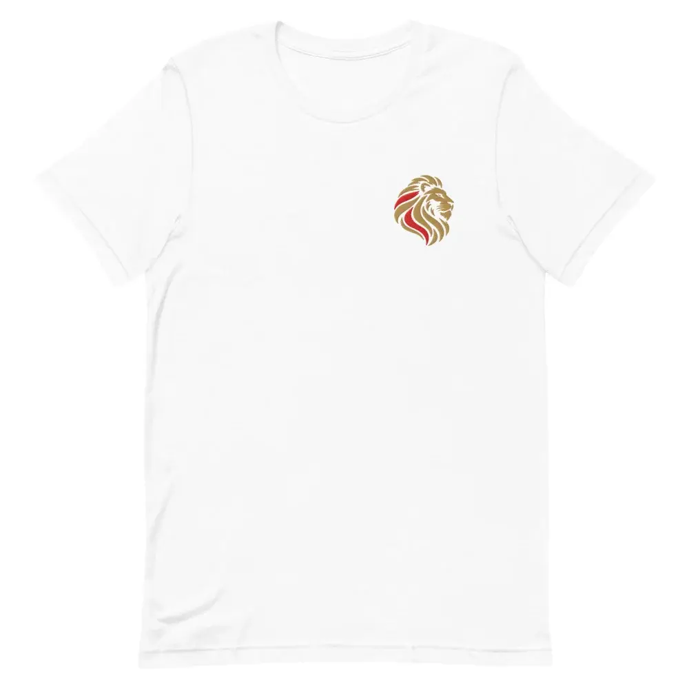 León Bordado · Claro — Camiseta bordada — White — Front