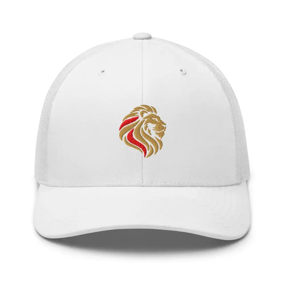 León Bordado · Claro — Gorra trucker bordada — White
