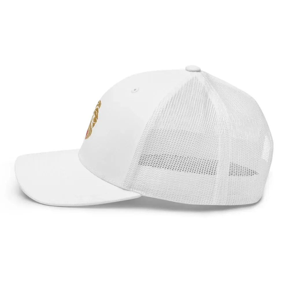 León Bordado · Claro — Gorra trucker bordada — White — Left