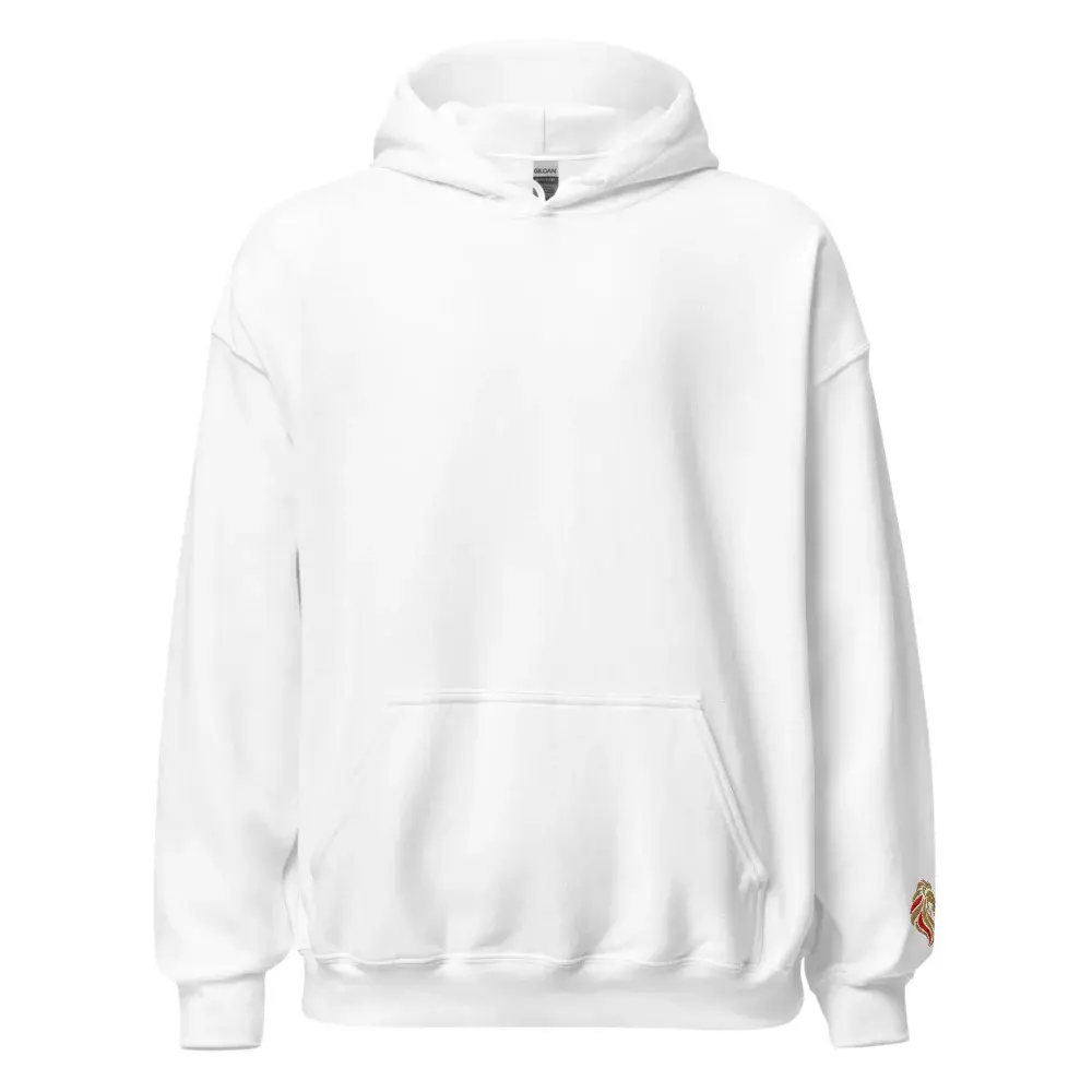 León Bordado · Claro — Sudadera bordada — White — Front