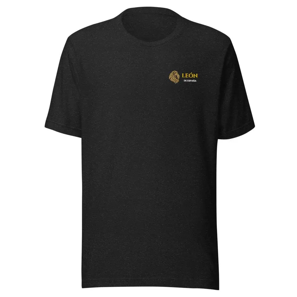 León de España · Monograma — Camiseta bordada — Black Heather