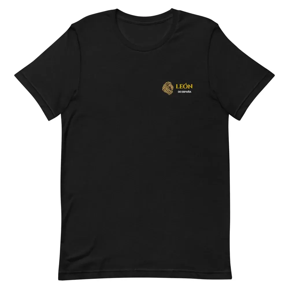 León de España · Monograma — Camiseta bordada — Black — Front
