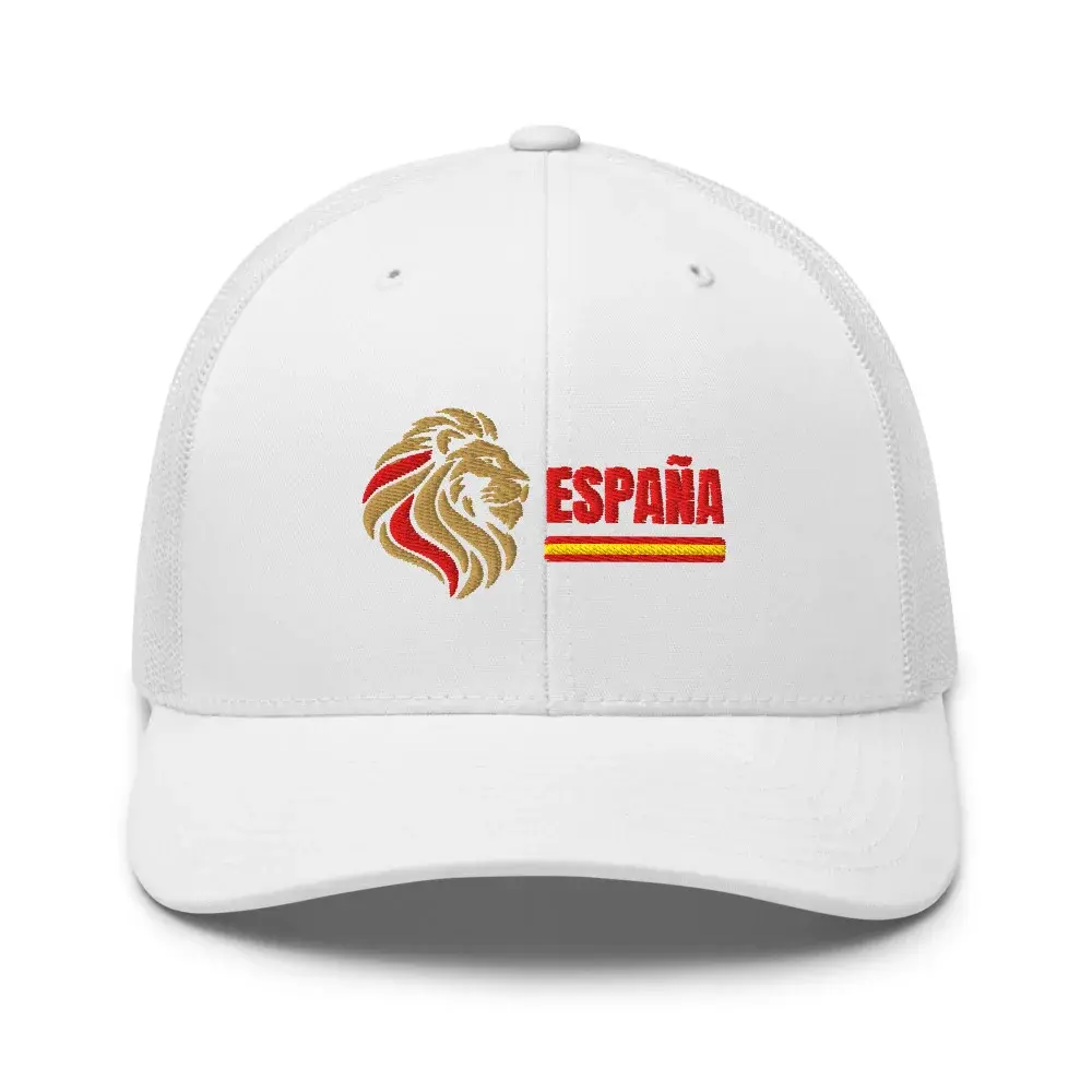 León · España (claro) — Gorra trucker bordada — White