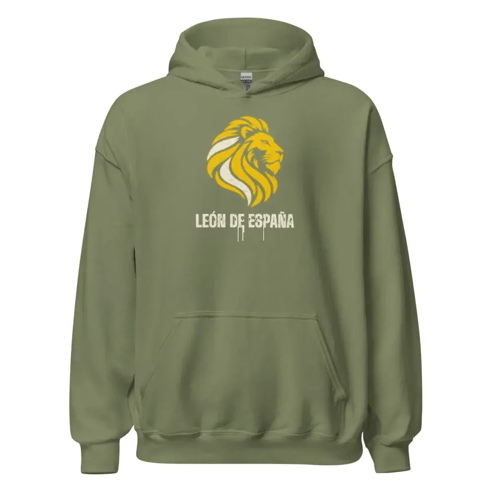 León Plantilla · Noche — Sudadera con capucha — Military Green