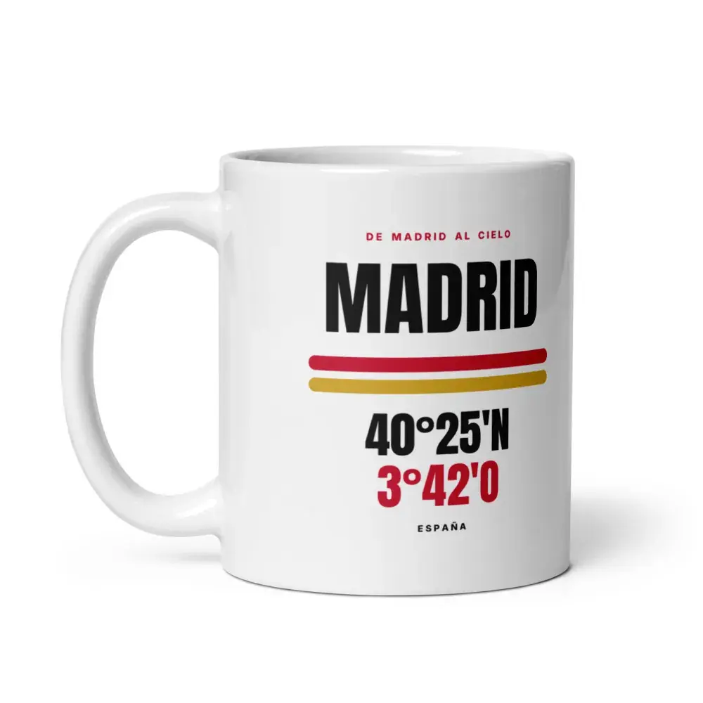 Madrid · Cartel (claro) — Taza — White — Handle on Left