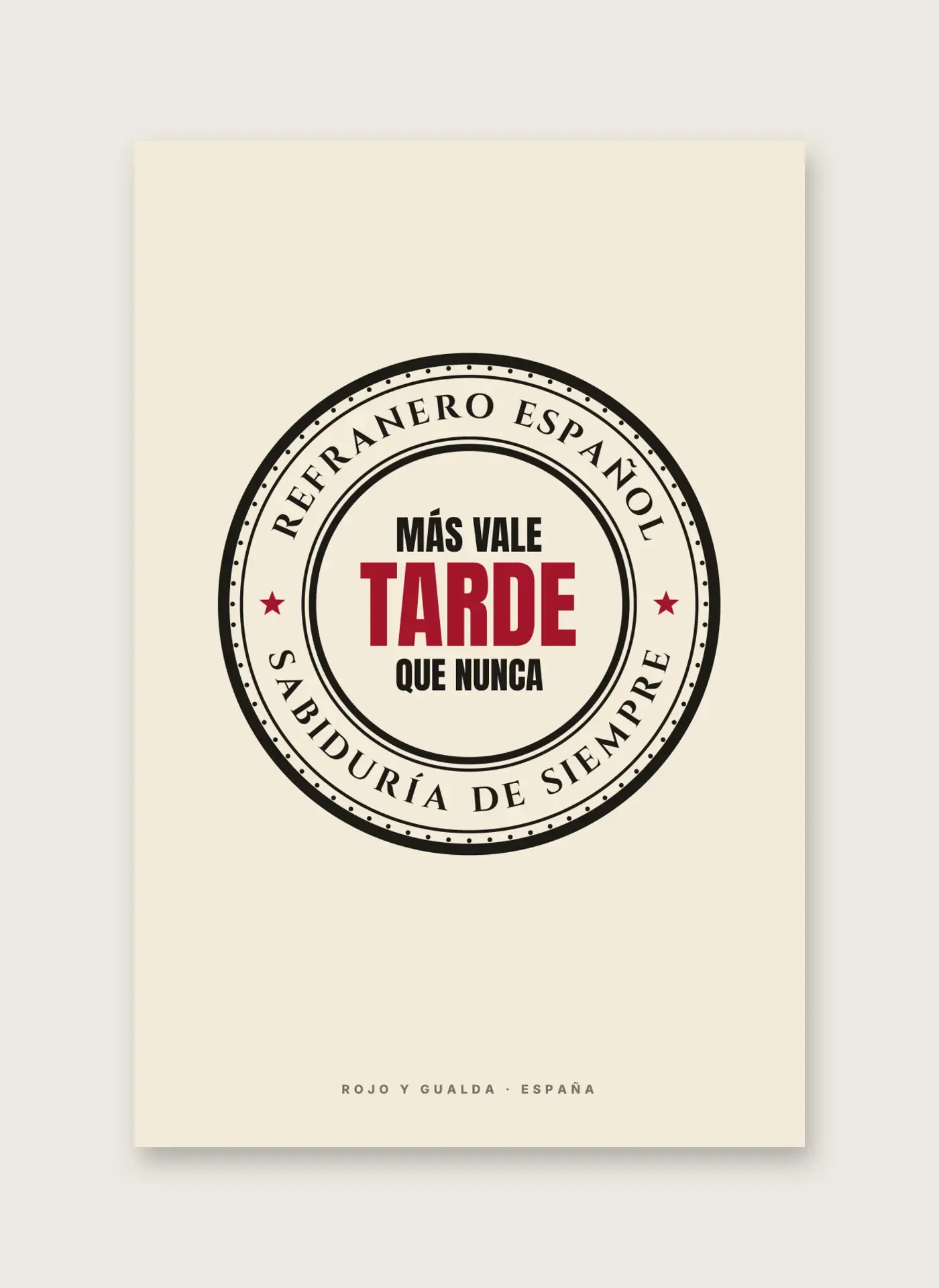«Más vale tarde que nunca» — Lámina enmarcada — detalle