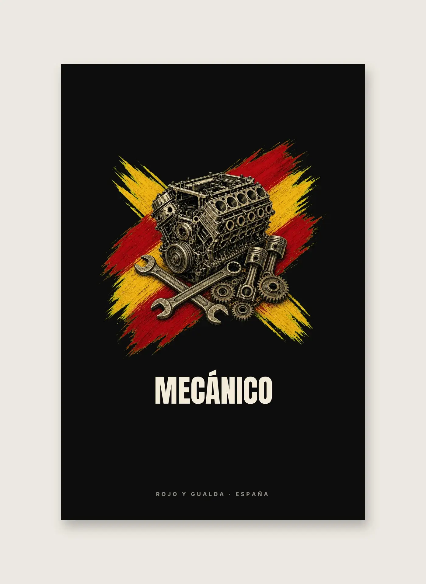 Mecánica · Arte — Lámina enmarcada — detalle