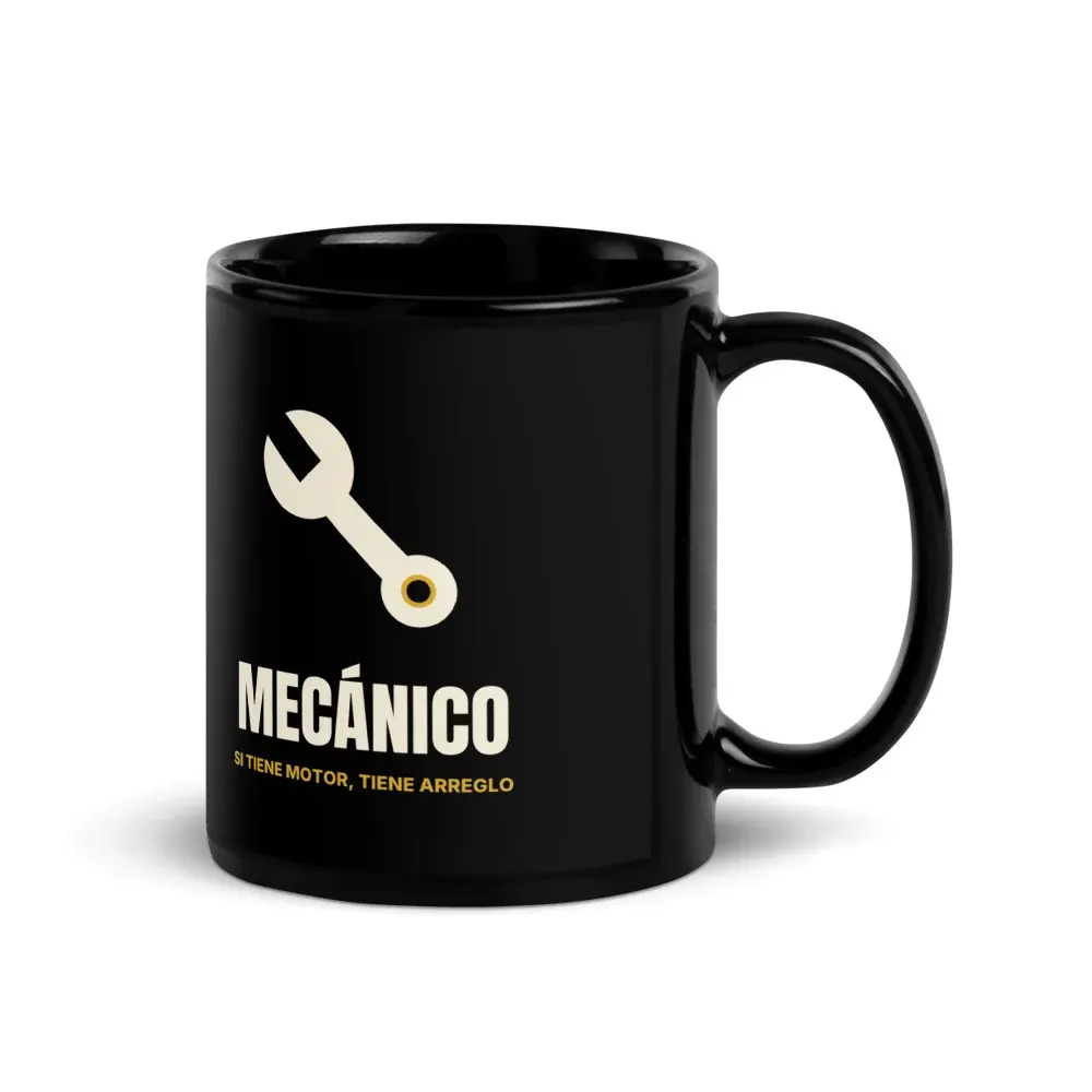 Mecánica Minimal — Taza — Black — Handle on Right