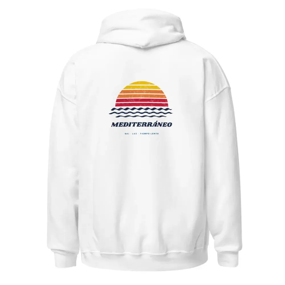 Mediterráneo a la Espalda — Sudadera con capucha — White