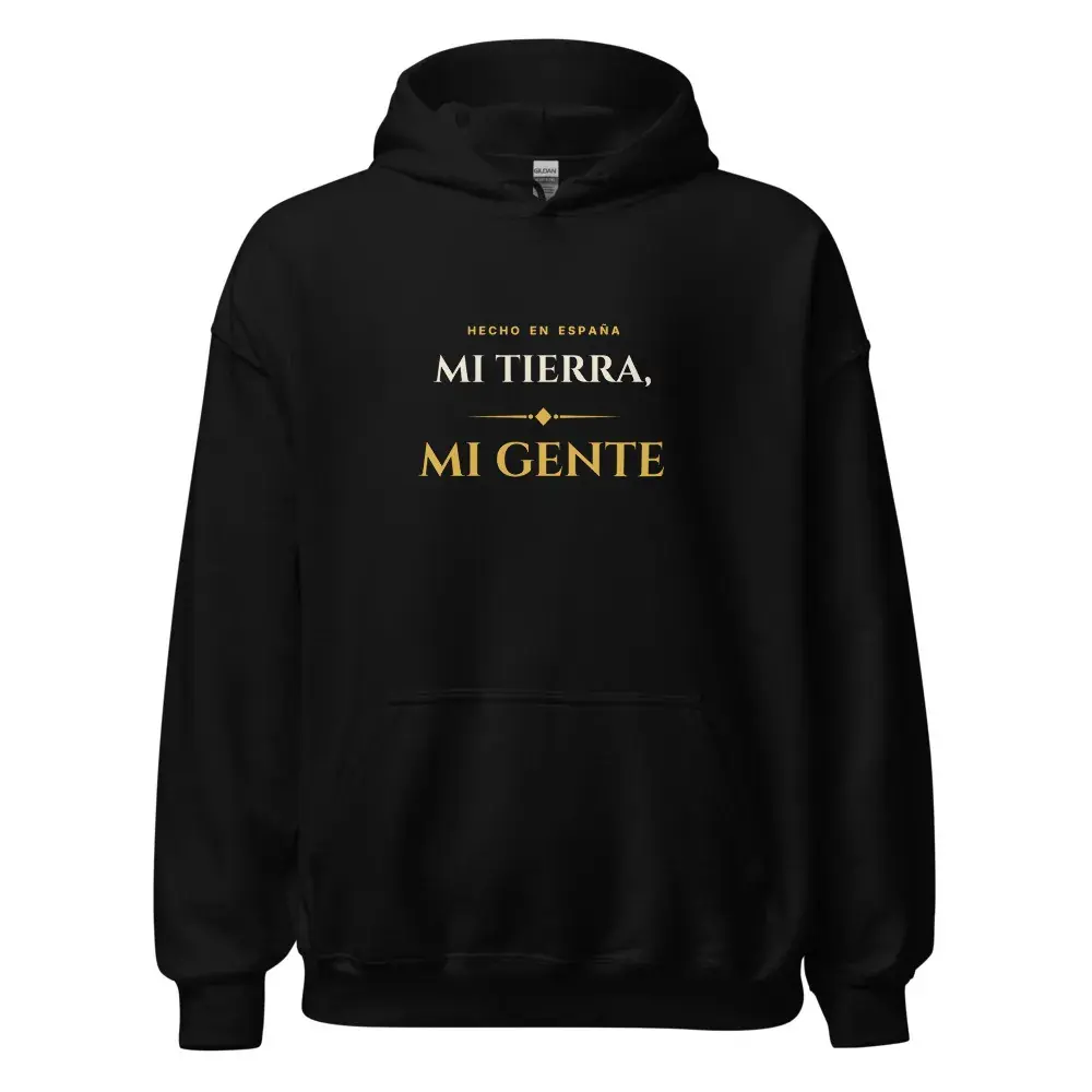 «Mi tierra, mi gente» · Noche — Sudadera con capucha — Black