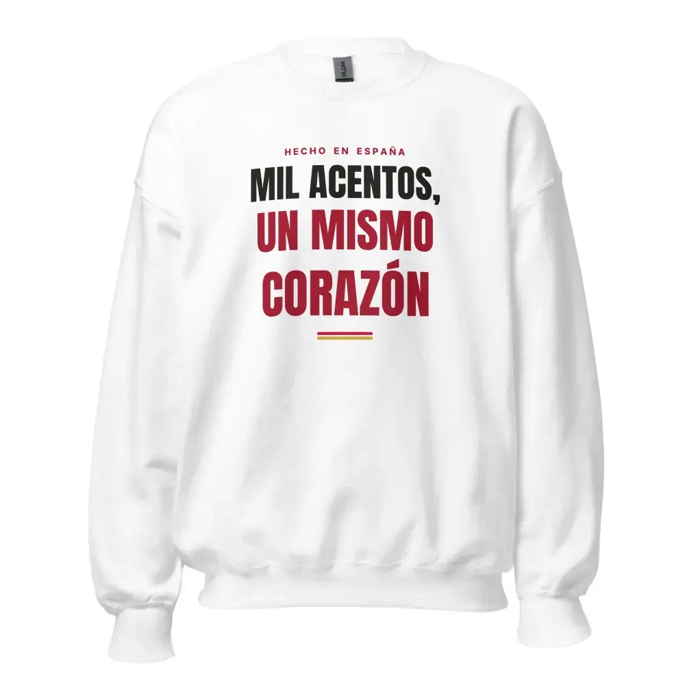 «Mil acentos, un mismo corazón» — Sudadera — White