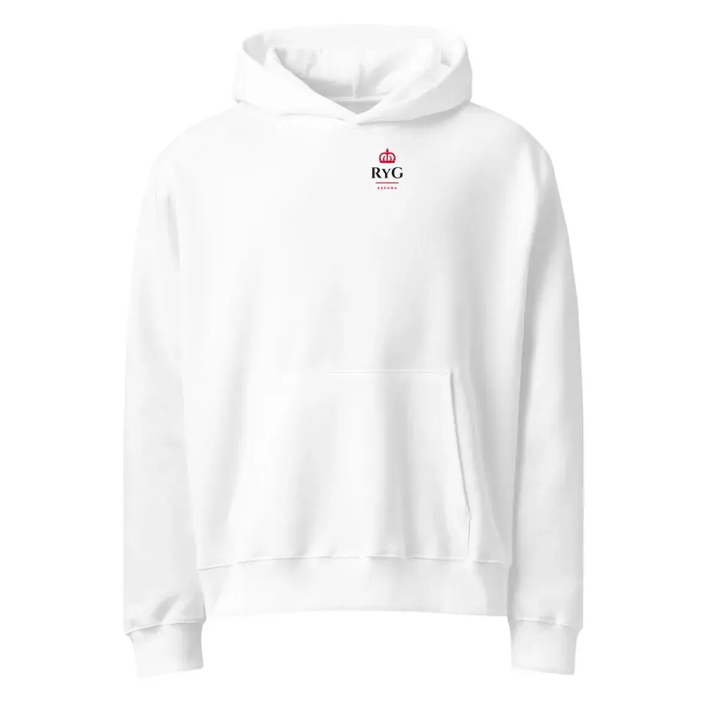 Monograma RyG · Día — Sudadera oversize con capucha — White