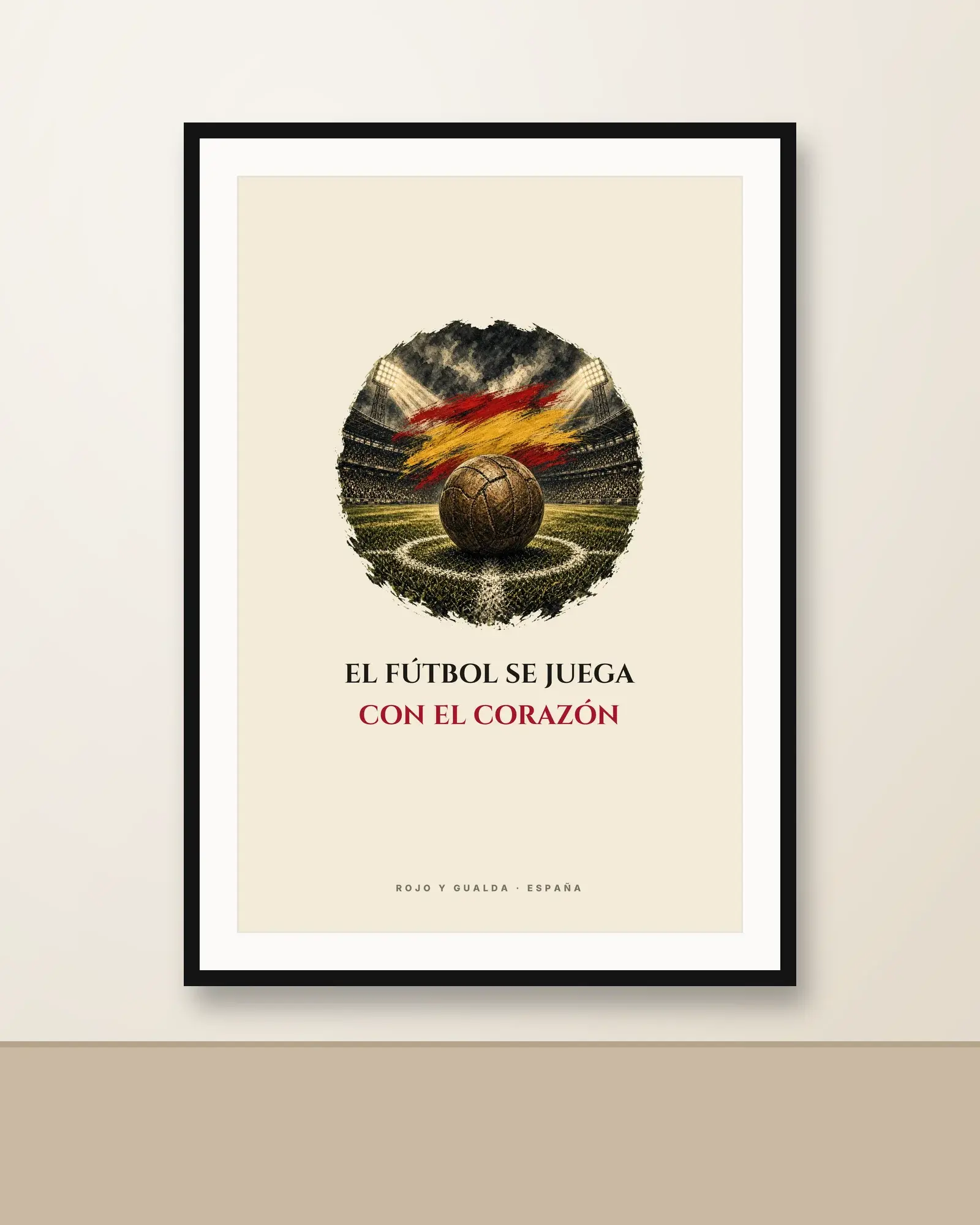 Noche de Estadio · Frase — Lámina enmarcada — Black