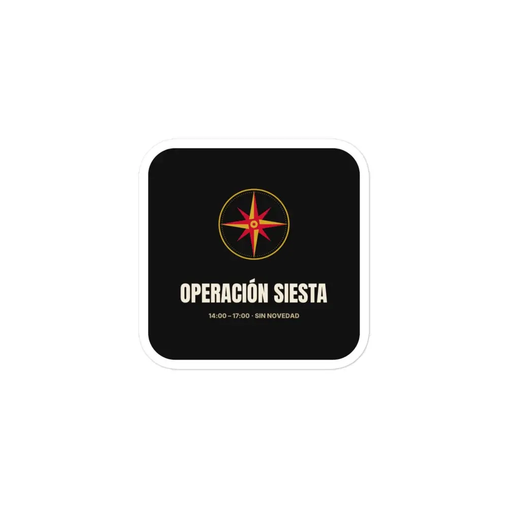 Operación Siesta — Pegatina — White