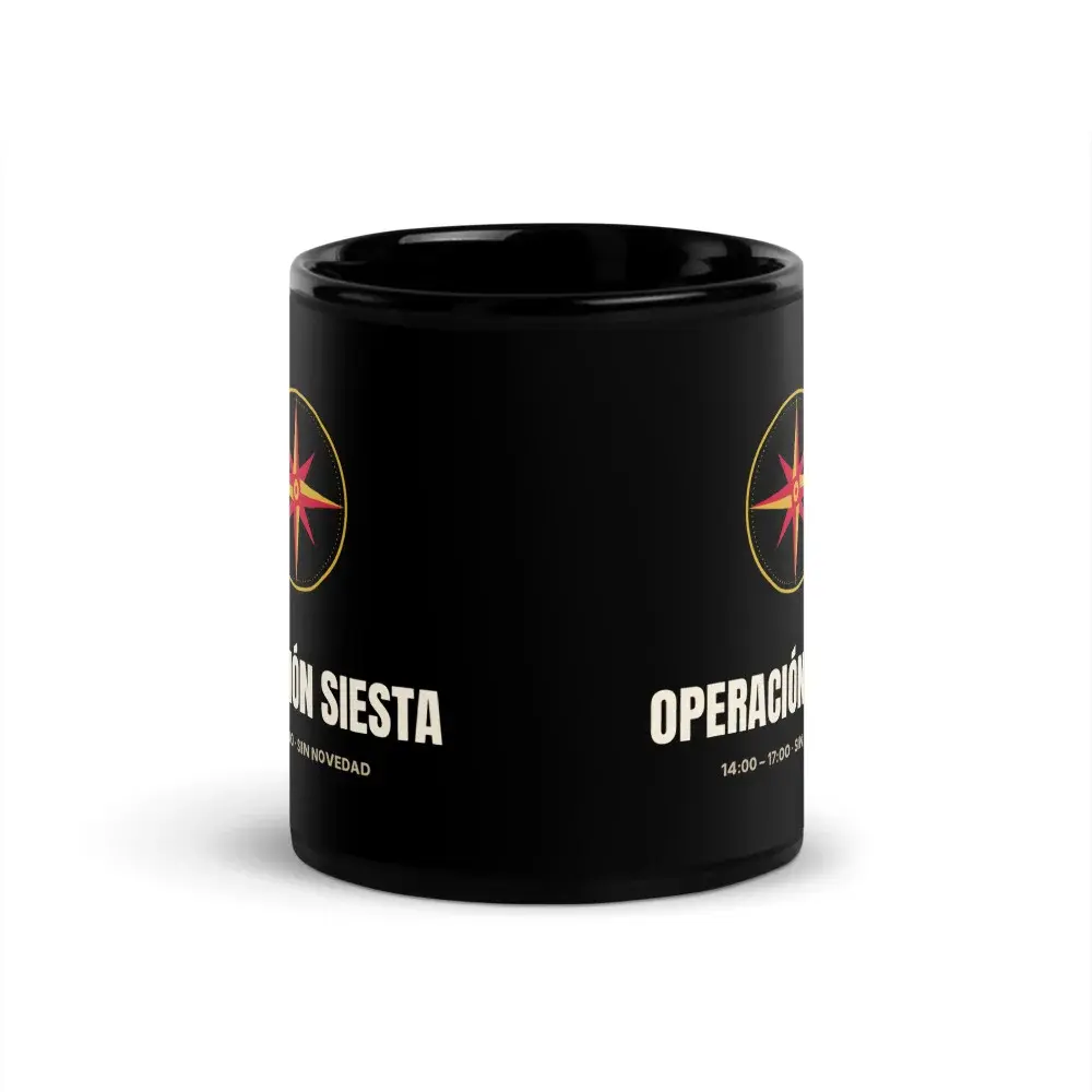 Operación Siesta — Taza — Black — Front