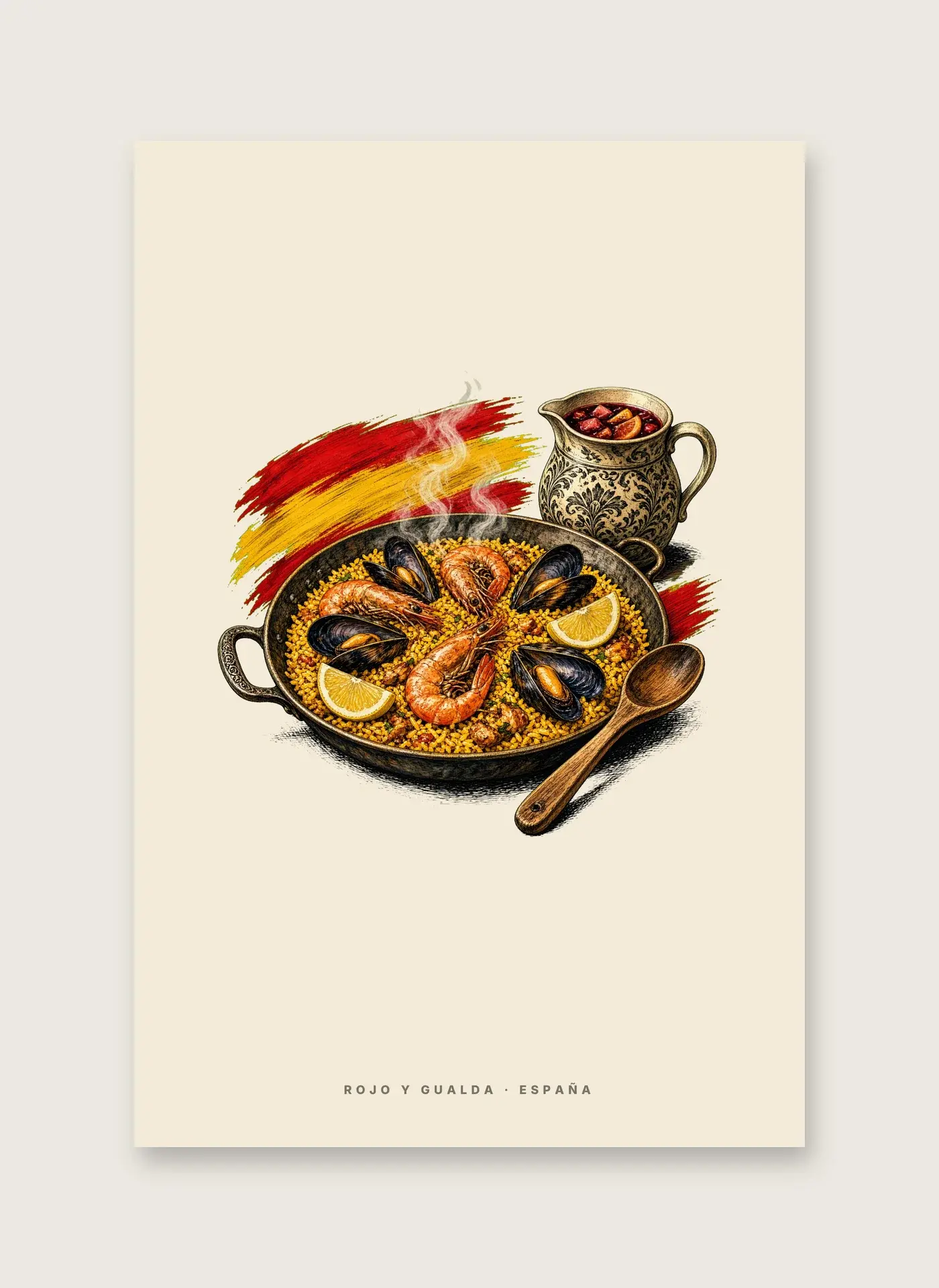 Paella de Domingo · Arte — Lámina enmarcada — detalle