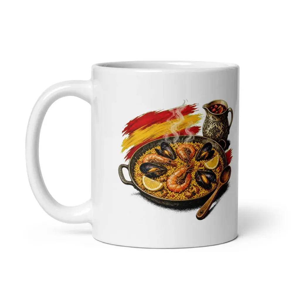 Paella de Domingo · Arte — Taza — White — Handle on Left