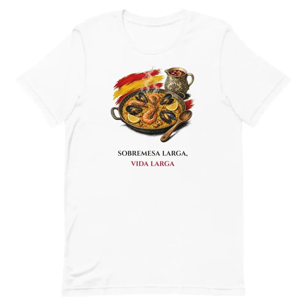 Paella de Domingo · Frase — Camiseta — White — Front