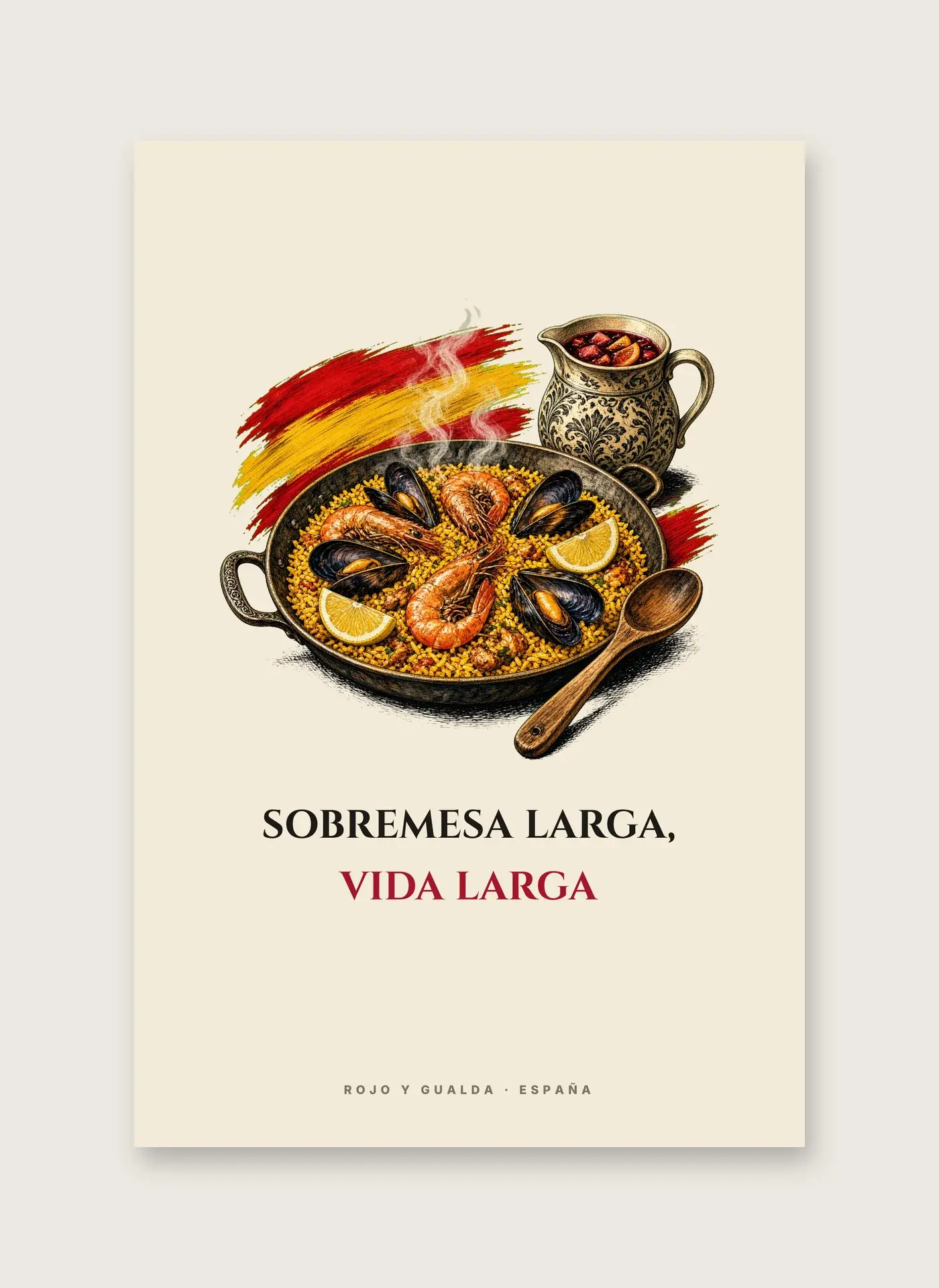 Paella de Domingo · Frase — Lámina enmarcada — detalle