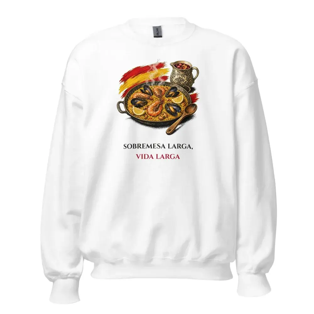Paella de Domingo · Frase — Sudadera — White