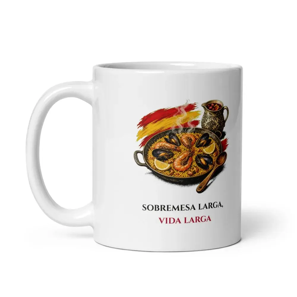 Paella de Domingo · Frase — Taza — White — Handle on Left