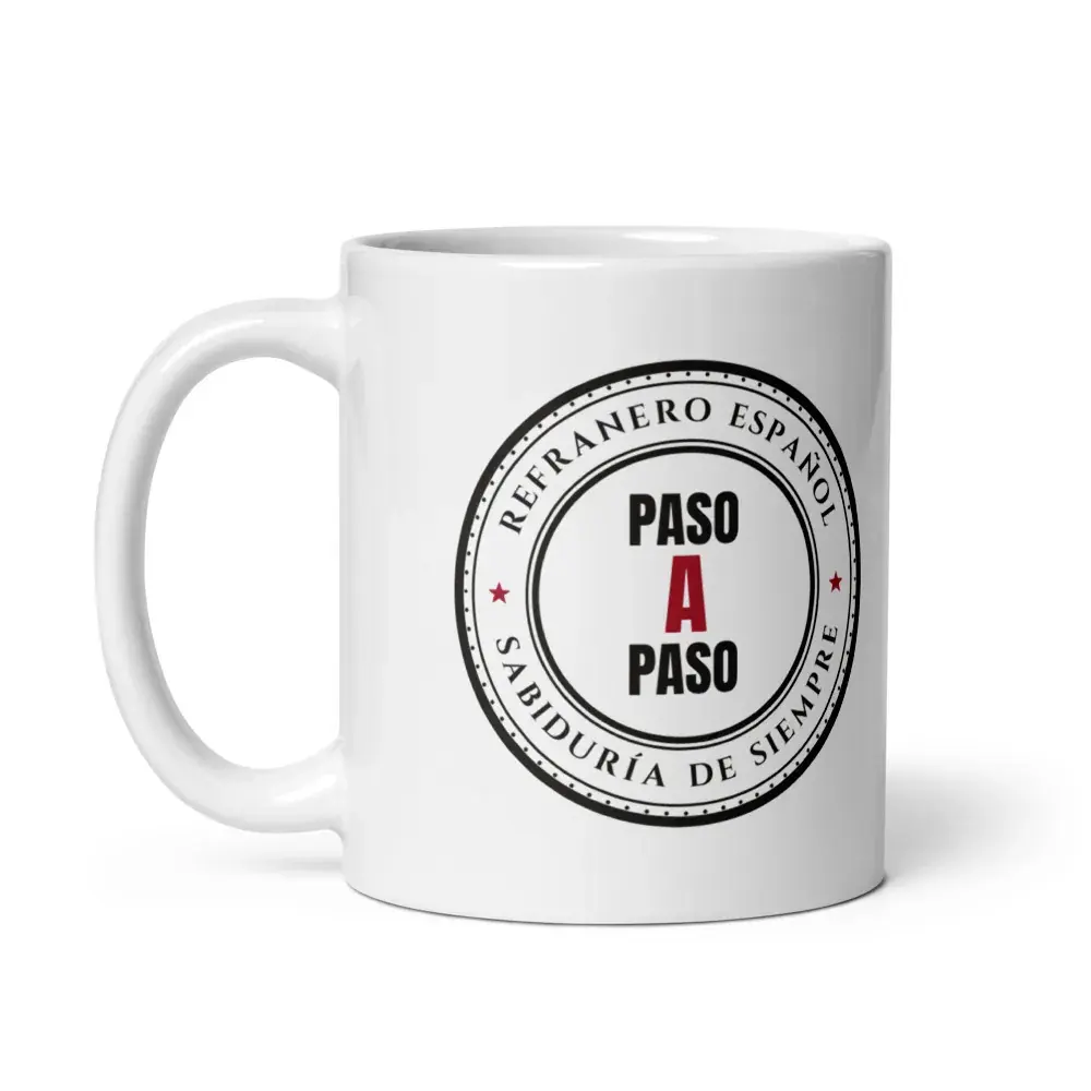 «Paso a paso» — Taza — White — Handle on Left