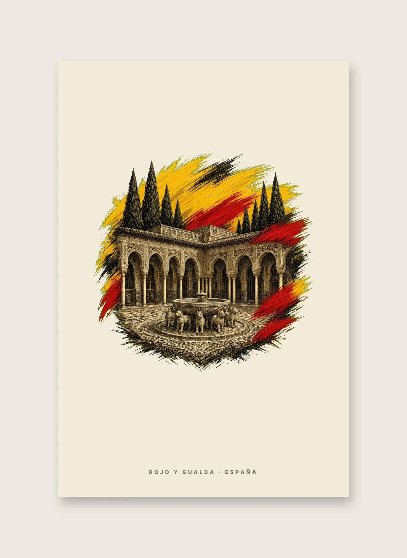 Patio de los Leones · Arte — Lámina enmarcada — detalle