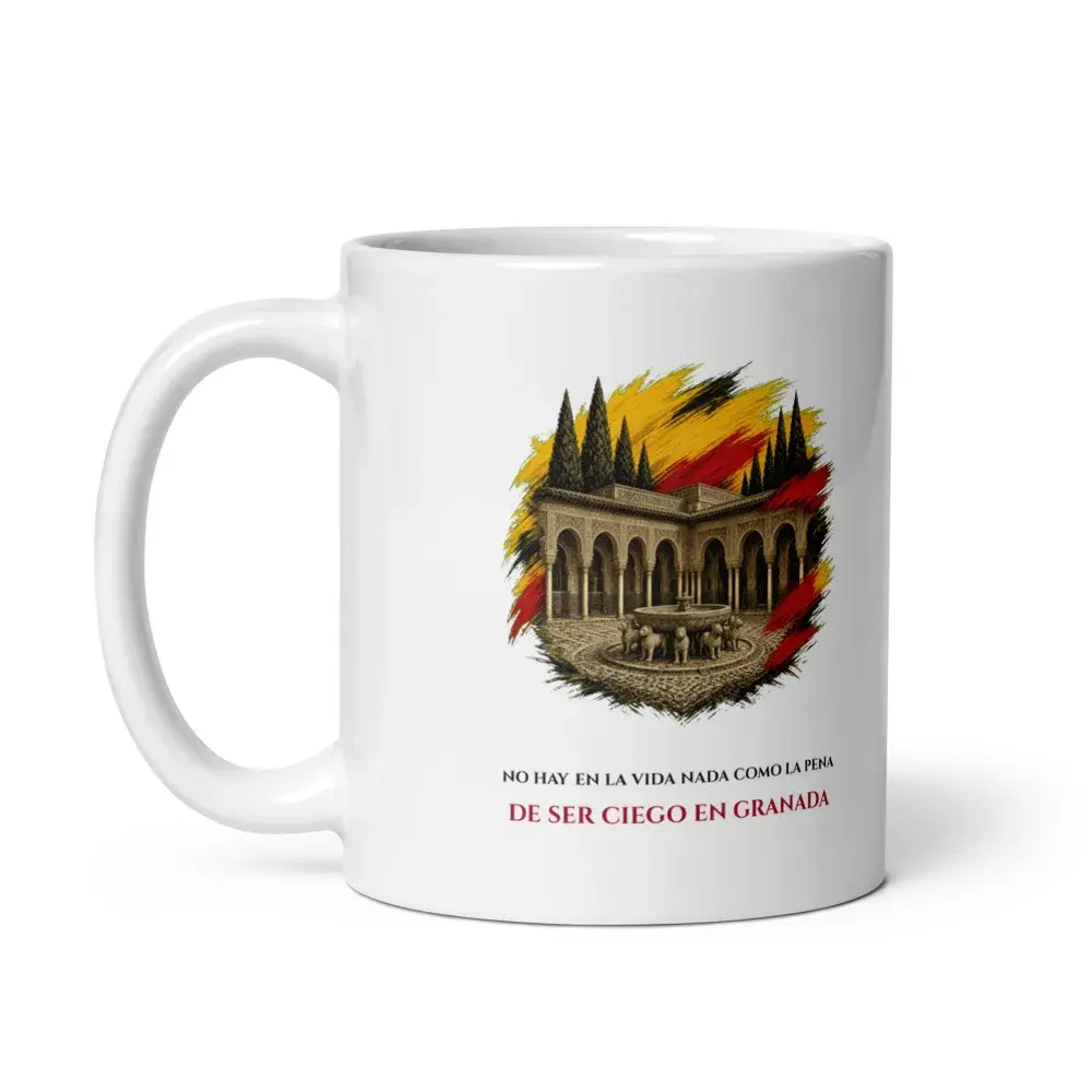 Patio de los Leones · Frase — Taza — White — Handle on Left