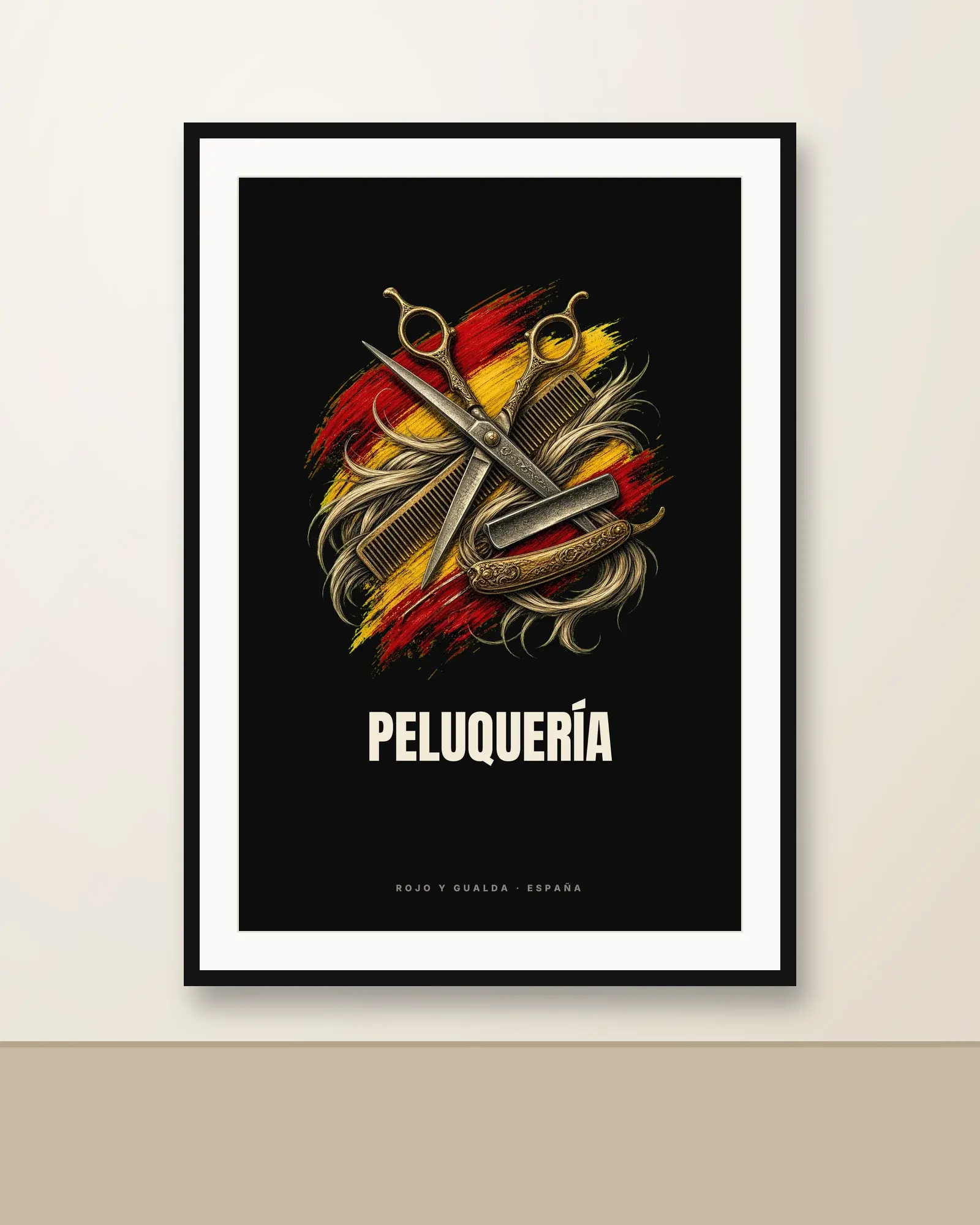 Peluquería · Arte — Lámina enmarcada