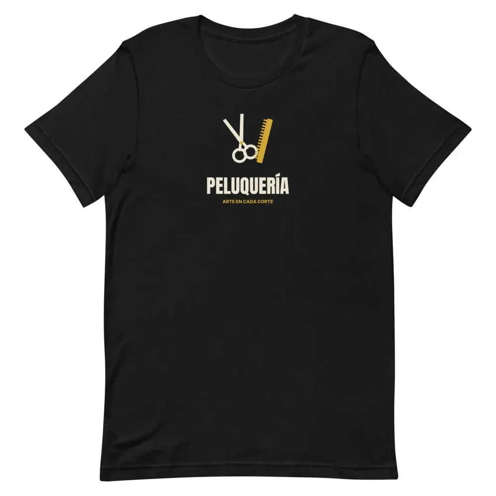 Peluquería Minimal — Camiseta — Black — Front