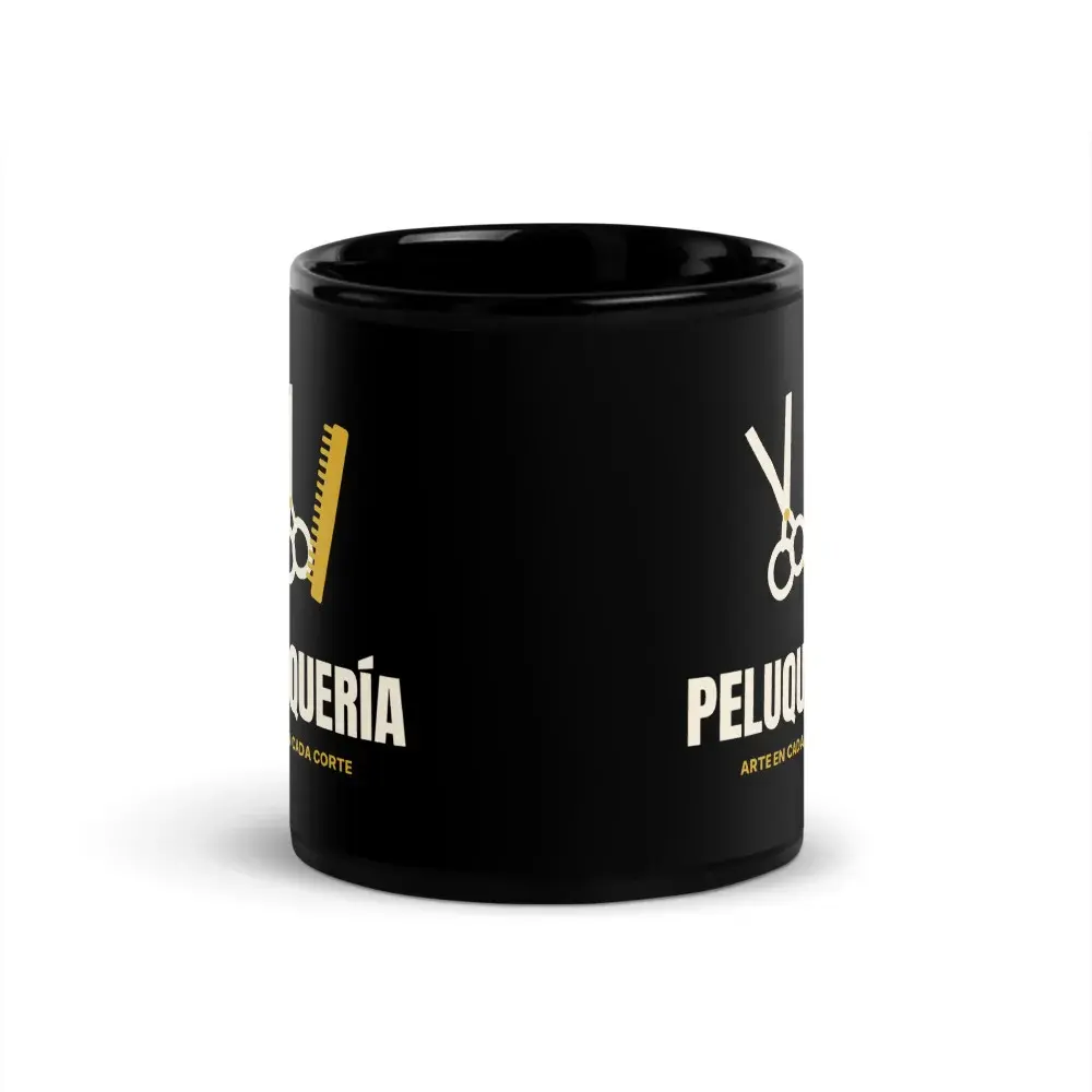 Peluquería Minimal — Taza — Black — Front