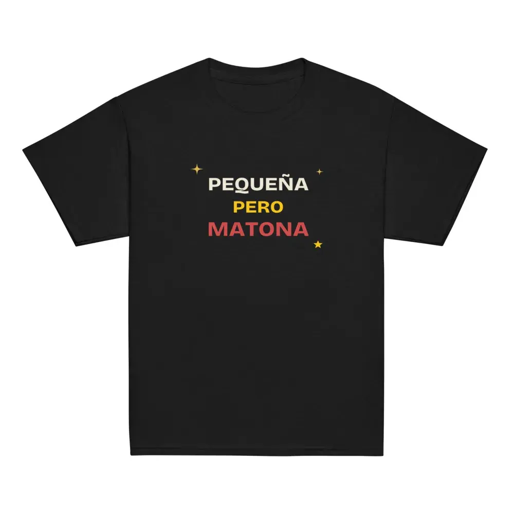 «Pequeña pero matona» · Noche — Camiseta infantil — Black — Front