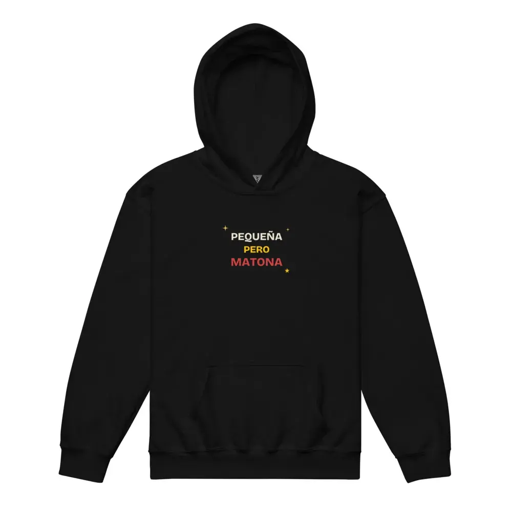 «Pequeña pero matona» · Noche — Sudadera infantil — Black — Front