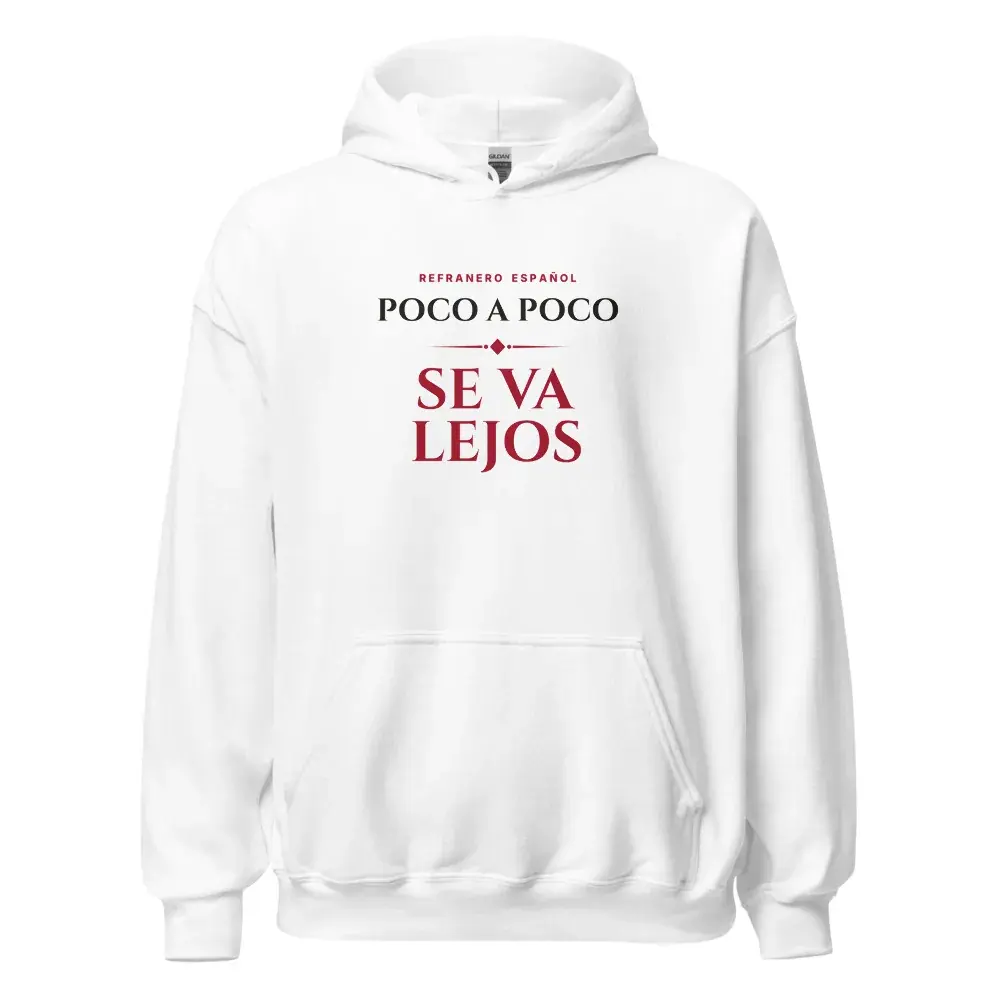 «Poco a poco se va lejos» — Sudadera con capucha — White