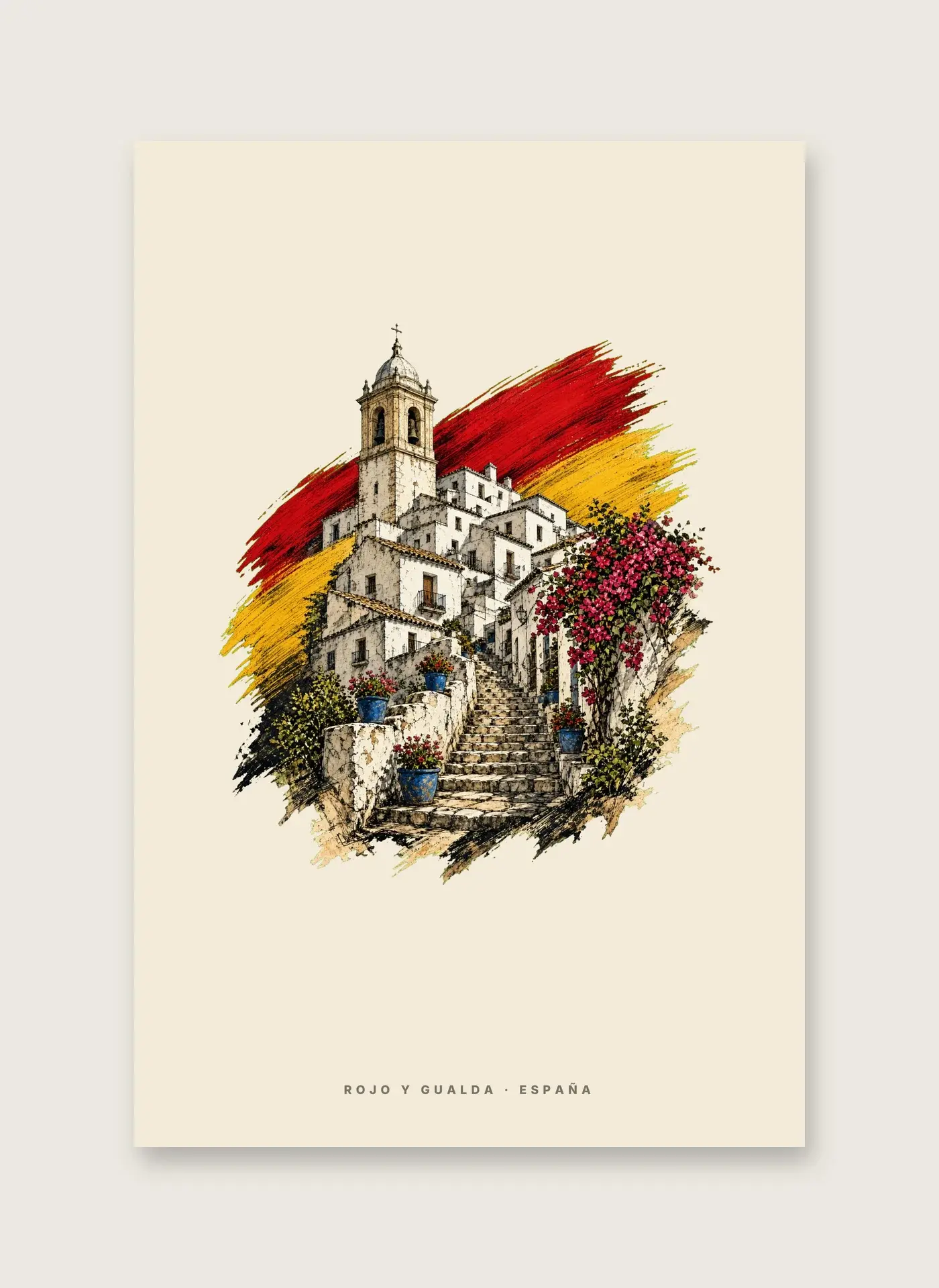 Pueblo Blanco · Arte — Lámina enmarcada — detalle