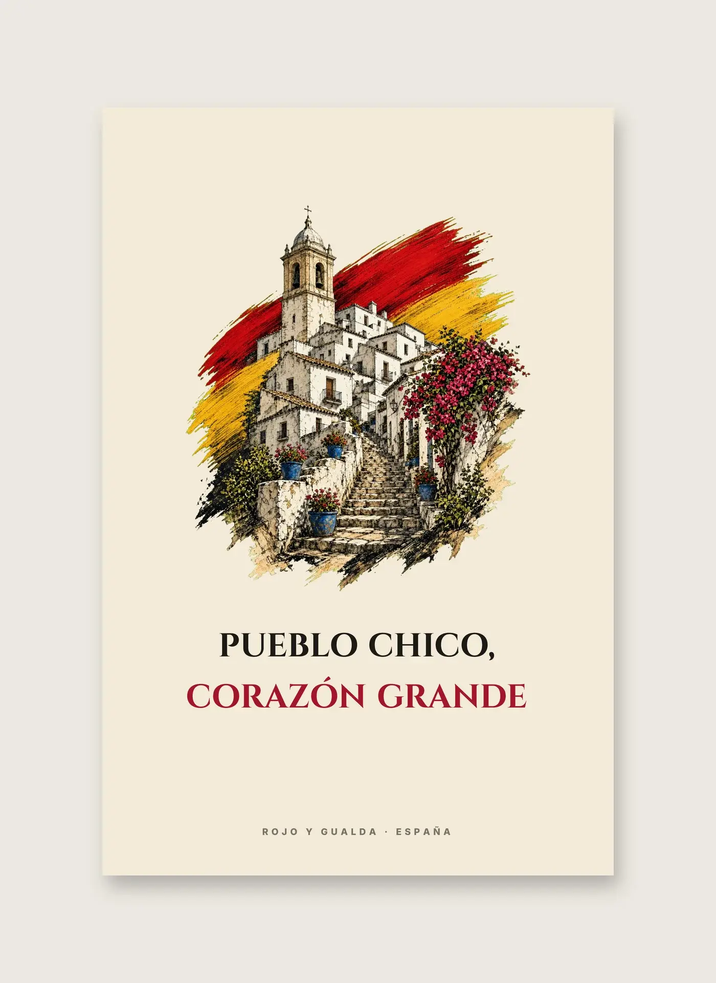 Pueblo Blanco · Frase — Lámina enmarcada — detalle