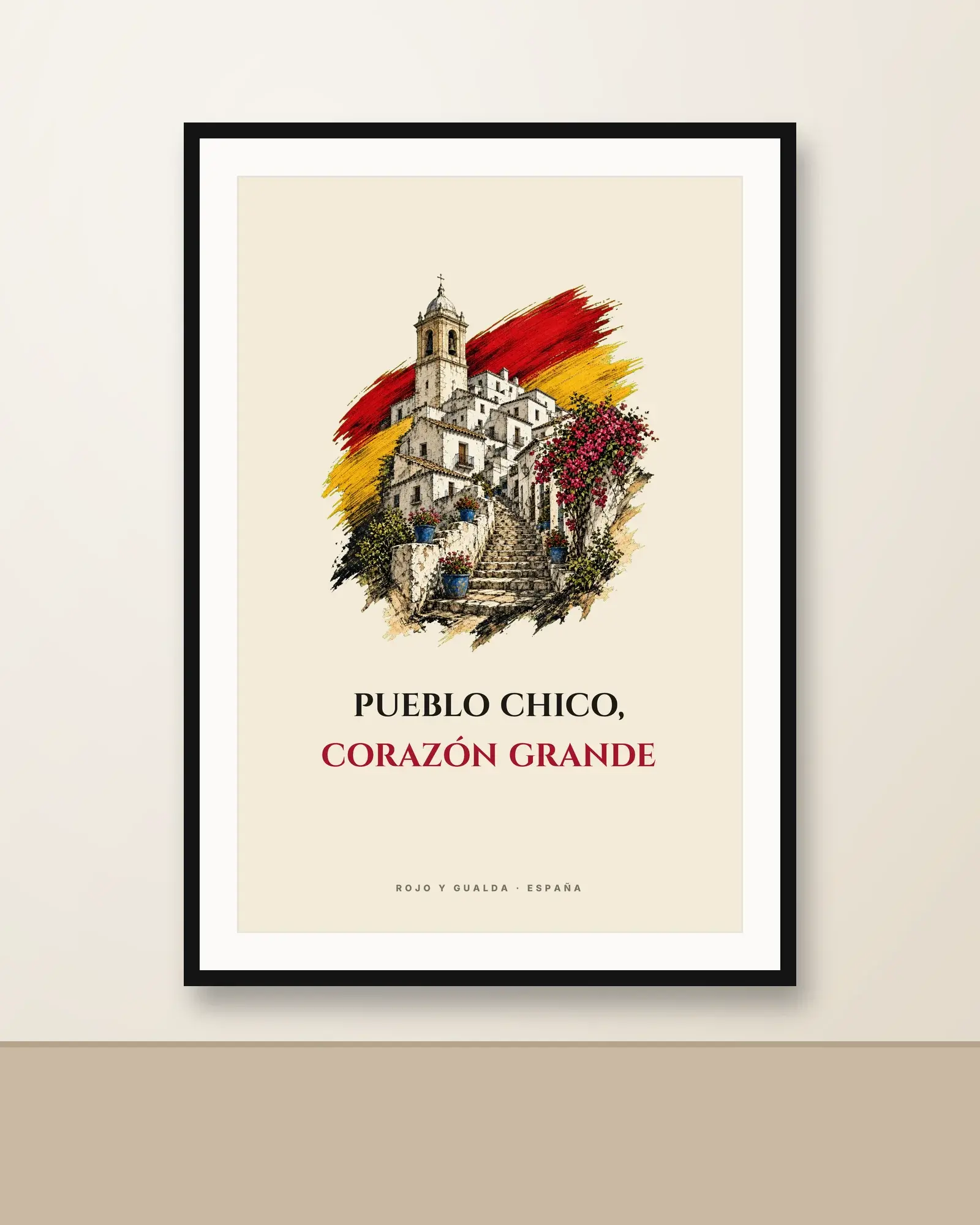 Pueblo Blanco · Frase — Lámina enmarcada