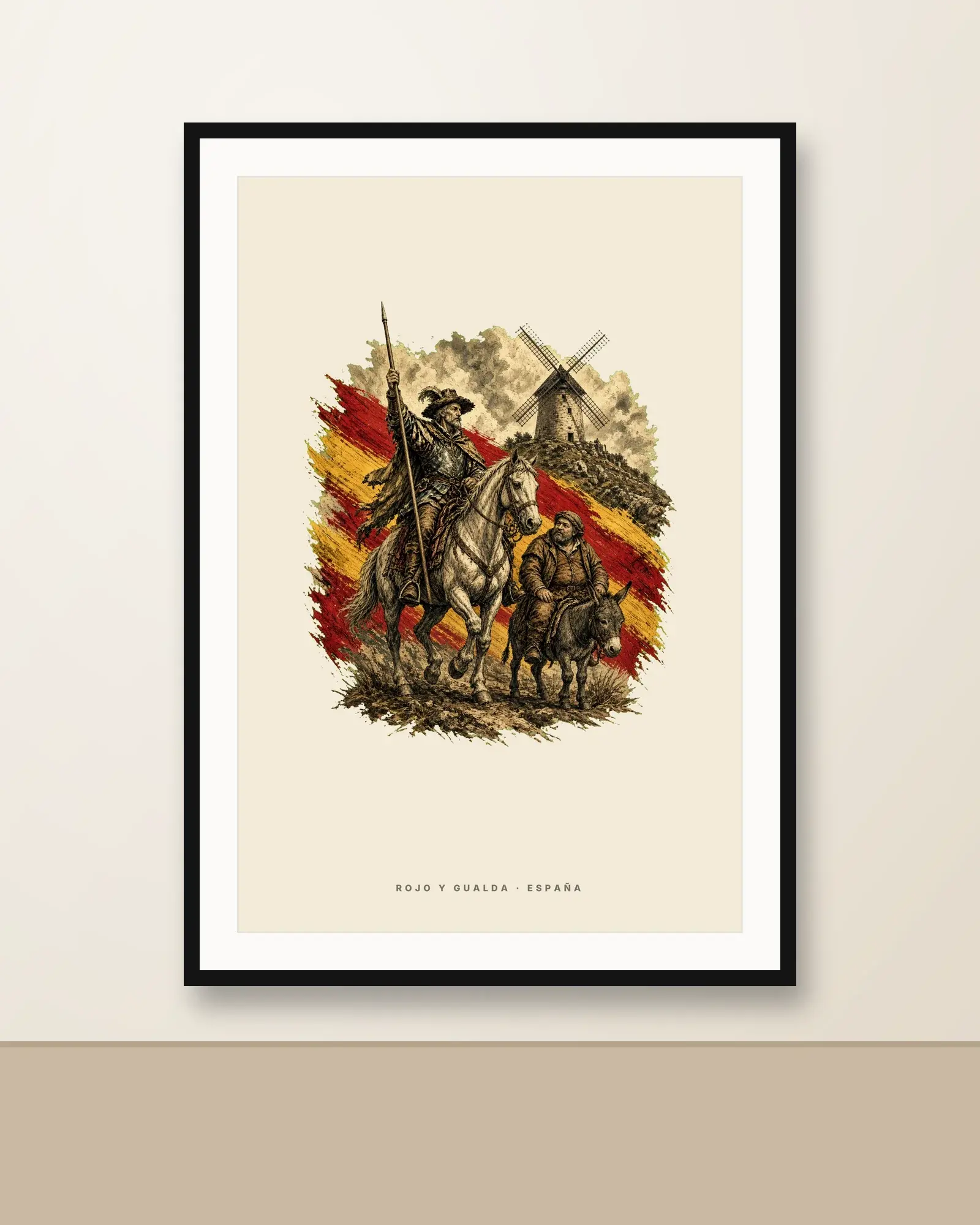 Quijote y Sancho · Arte — Lámina enmarcada